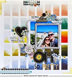 a scrapbook page with an image of two people and the words oh so pretty