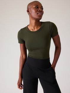 FOR: Commuting, work, and travel FEEL: Seamless construction for maximum comfort and minimal chafing FAVE: An elevated essential Fitted next to the body High hip, sits at the high hip Crew neck. Work And Travel, Semi Annual Sale, Bra Dress, High Hips, Girl Online, Swim Shop, Summer Is Here, Swim Accessories, Girls Shopping