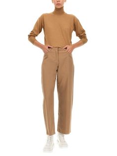 Composition: 100% Cotton Wide Leg Beige Chinos For Fall, Beige Wide Leg Chinos For Fall, Formal Fall Chinos, Brown Wide Leg Chinos For Fall, Beige Tapered Leg Pants For Fall, Beige Chinos For Fall, Tailored Beige Pants For Fall, Beige Fitted Pants For Fall, Beige Straight Dress Pants For Fall