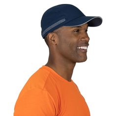 PRICES MAY VARY. RECYCLED MATERIALS — This men’s running hat is crafted using REPREVE fabric, which is made from recycled plastic water bottles. This approach not only helps reduce impact on the planet, but also offers high-quality, durable running hats for men. Ideal for the conscious consumer, these tennis hats for men combine style, comfort, and a commitment to reducing plastic waste in one smart design. REFLECTIVE ACCENTS — Stay visible and safe during your runs with silver reflective accent Functional Moisture-wicking Six-panel Hat, Functional Six-panel Moisture-wicking Hat, Lightweight Snapback Baseball Cap For Sports, Sporty Curved Brim Visor For Sports, Functional Ventilated Visor Hat, Functional Curved Brim Baseball Cap For Sports, Functional Sports Baseball Cap With Curved Brim, Functional Baseball Cap With Curved Brim For Sports, Breathable Blue Sports Hat