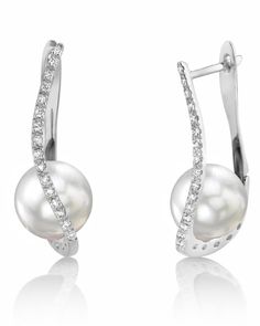 Exquisite Pearl Earrings For Formal Occasions, Formal Round Akoya Pearl Diamond Earrings, Classic Diamond Pearl Earrings With Elegant Design, Classic Pearl Earrings With Diamond, Exquisite Round Pearl Earrings For Formal Occasions, Formal Fine Jewelry Pearl Earrings With Diamond Accents, Formal Pearl Earrings With Diamond Accents, Elegant Formal Brilliant Cut Pearl Earrings, Formal Round Akoya Pearl Earrings