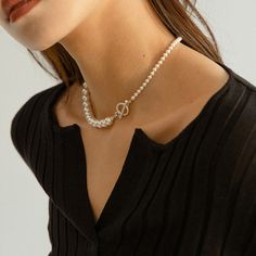 This Ivory Pearl Choker Necklace is a modern style necklace with anti-allergic and durable finish that makes it blend with any outfit. Trendy White Chain Necklace With Pearl Pendant, Modern Pearl Necklaces For Everyday, Chic White Necklace With Clavicle Chain, Trendy White Pearl Chain Necklace, Trendy White Necklace With Pearl Pendant, Modern White Pearl Chain Necklace, Chic White Clavicle Chain Necklace, Trendy Everyday Pearl Necklaces, Trendy White Necklaces With Pearl Pendant