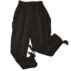 Coco Cotton Collection Linen Pants Vertical Stripe Wrap Style Women's Brand New Size: M Brand: Cotton Collection Sri Lanka India Pants Are Full Length That Tie At The Bottom And Slits Above Ankle On Both Sides Above Tie. Very Unique Cool Look! 100% Linen Dark Charcoal Black And Dark Brown Vertical Stripe Wrap Style On Sides And Tie On Leg Hem Black Leggins, Black Hipster, Old Navy Leggings, White Capris, Ribbed Leggings, Plus Size Jumpsuit, Striped Jumpsuit, Jumpsuit With Sleeves, Pink Pants