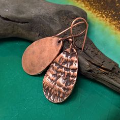 "These Nature Inspired Earrings are ALL Hand Crafted by Me in my Studio in your choice of Sterling Silver, Copper, White Copper*, or Bronze. The interesting ripple texture of these earrings comes from the Polypore or Tree Bracket Fungi. Polypores are one of the most efficient decomposers of wood and plant material. Through the decomposing of tree trunks, they recycle a major part of nutrients in land ecosystems. The designs of this texture are naturally endless! Each teardrop dangle is hand scul Hypoallergenic Copper Dangle Earrings, Artisan Hypoallergenic Drop Earrings, Unique Hypoallergenic Copper Earrings, Artisan Teardrop Hypoallergenic Earrings, Artisan Hypoallergenic Teardrop Earrings, Single Copper Drop Earring, Single Copper Earring As Gift, Copper Teardrop Earrings Gift, Gift Copper Teardrop Earrings