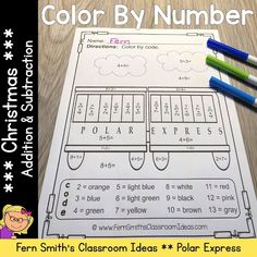 the color by number worksheet for students to practice numbers