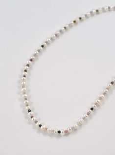 Necklace featuring delicate pearl with beaded gemstone, a lobster claw closure. Perfectly simple on as choker it's own but great for layering as well. Dainty Pearl Necklace With Gemstone Beads, Pearl Choker With Tiny Beads, Classic Earrings, Classic Necklace, Personalized Bridesmaid Gifts, Bridesmaids Personalized, 50th Gifts, Classic Ring, Pink Tourmaline