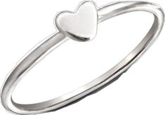 Everyday Sterling Silver Heart Ring For Valentine's Day, Dainty Sterling Silver Stackable Rings With Heart Charm, White Gold Heart Rings For Everyday, White Gold Heart-shaped Rings For Everyday, Minimalist Sterling Silver Stackable Rings With Heart Charm, Minimalist Silver Heart Stackable Rings, Nickel Free Elegant Heart Ring, Silver Stackable Heart-shaped Ring, Elegant Nickel-free Heart Ring