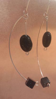 "These earrings move so nicely!  They are made with midnight blue sandstone oval and 8mm cubed beads and silver plated pink wire. They hang about 3 1/2\" in length.  #B006" Blue Sandstone, Cedar City, Jewelry Show, Horse Head, Pearl Beads, Midnight Blue, Crystal Beads, Jewelry Earrings Dangle, Silver Plate