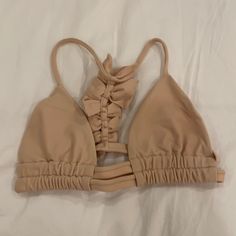 Nude Double Strap Bikini Top With Vertical Back Ruffle Brand New Never Worn Montce Swim, Womens Swim, Swimming, Brand New, Cream, Women Shopping, Color