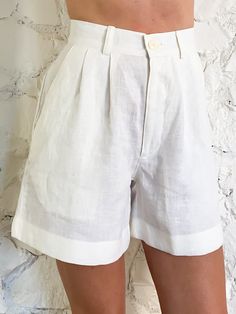 The Shorts - Tusk Linen – SCOUT GOODS High Waist Linen Shorts, Tailored Linen Shorts, High Waisted Linen Shorts, Long Linen Shorts Outfit, Linen Skirt Short, Long Tailored Shorts, Long Linen Shorts, Linen Fashion Women Summer, How To Style Linen Shorts