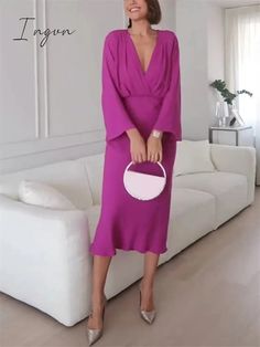 Flare Sleeve Solid Purple V Neck Long Dresses A-line Elegant High Waisted Loose Midi Dress 2023 Woman Casual Ladies Vestidos Size Length (cm) Bust (cm) Sleeve (cm) S 131 90 58 M 132 94 59 L 133.5 100 60.5 NOTE: Please compare the detail sizes with yours before you buy!!! (2.54cm = 1inch) All are measured by hand, so please allow 2-3 cm mistake . Midi Dress 2023, Loose Midi Dress, Woman Casual, Long Dresses, Flared Sleeves, Long Dress, Casual Women, A Line, Midi Dress