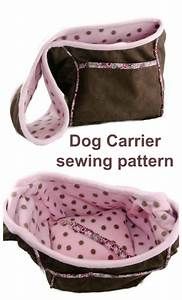 the dog carrier sewing pattern is shown in two different colors and features polka dots on it