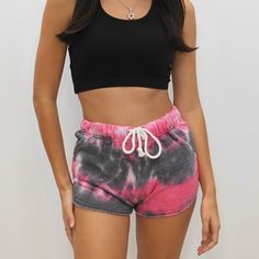 Creatures Of Comfort, Rejoice! Whether You’re Working From Home Or Enjoying Your Sunday Slumber, Tie Dye Shorts Are Both Effortlessly Cool And Comfortable. Street-Ready Look,They’ll Become Your Favourite Shorts. Shorts Are Super Soft And Include A Drawstring And Pockets. Suit For Casual Wear, Lounge Wear, Workout, Running And Daily Wear. Provides Exceptional Quality Value & Style & Are Available In 6 Colors: Grey And Pink; Grey And Yellow; Grey's; Hot Pink And Grey; Pastel; Light Blue And White Pink Stretch Bottoms For Leisure, Pink Leisure Bottoms With Elastic Waistband, Leisure Pink Bottoms With Elastic Waistband, Trendy Leisure Shorts For Beach Season, Trendy Beach Season Leisure Shorts, Pink Summer Pajama Shorts With Elastic Waistband, Pink Elastic Waistband Pajama Shorts For Summer, Sporty Pink Bottoms For Summer, Pink Summer Loungewear Bottoms