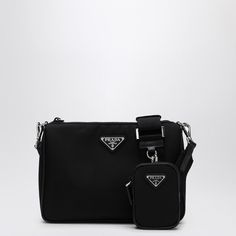 Black Prada Cross-Body Bag In Re-Nylon And Saffiano Leather With An Adjustable And Removable Shoulder Strap In Nylon And Leather, Removable Mini Pouch, Enamelled Metal Triangle Logo Plaque On The Front And On The Mini Pouch, Top Zip Closure And One Compartment. Width 25 Cm X Height 18 Cm X Depth 5 Cm Adjustable Shoulder Strap Length Min 84 Cm - Max 134 Cm Size Type: Int Material: Nylon Sku: 2f-2vh113xop2dmh/P_prada-F0002_100 Welcome To The Official Luosophy Poshmark Closet! Luosophy Is A Luxury Luxury Leather Shoulder Bag For Men, Mini Pouch, Nylon Tote Bags, Mini Pouches, Leather Bifold Wallet, Bottega Veneta Shoulder Bag, Nylon Tote, Triangle Logo, Louis Vuitton Shoulder Bag