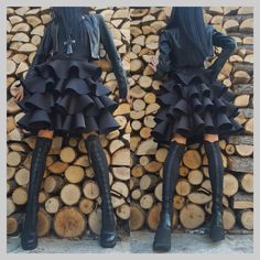 Avant Garde Fashion Couture, Neoprene Skirt, Magic Skirt, Cocktail Skirts, Gothic Skirt, Comfortable Blouses, Short Black Skirt, Ball Skirt, Wedding Skirt