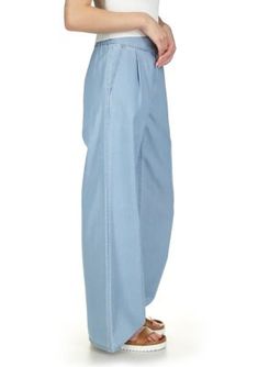 Effortlessly casual, these wide-leg pants from MICHAEL Michael Kors take you stylishly from work to weekend. | MICHAEL Michael Kors Women's Wide Leg Tencel Pants, Sky Blue, X-Large Denim Blue Wide-leg Workwear Bottoms, Wide-leg Denim Blue Bottoms For Work, Denim Blue Wide Leg Bottoms For Work, Wide Leg Denim Blue Bottoms For Work, Denim Blue Wide Leg Pants For Work, Denim Blue Wide-leg Pants For Work, Chic Denim Blue Wide Leg Workwear Pants, Chic Denim Blue Wide Leg Pants For Work, Casual Wide Leg Business Casual Pants