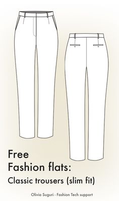 the front and back view of a women's pants, with text that reads free fashion