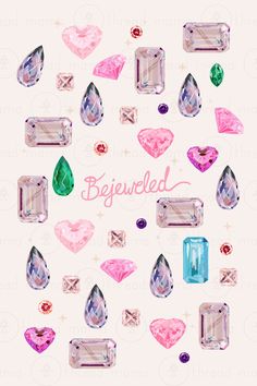 the words bejeved are surrounded by many different jewels