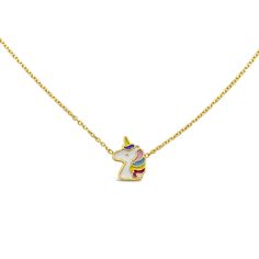 Happy Unicorn Kids Necklace by Kury - Available at SHOPKURY.COM. Free Shipping on orders over $200. Trusted jewelers since 1965, from San Juan, Puerto Rico. Kids Jewelry Gold, Kids Gold Jewelry, Kid Pendant, Happy Unicorn, Unique Birthday Cakes, Unicorn Kids, Yellow Necklace, Unique Birthday, Gold Chains For Men