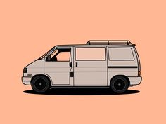 an image of a van with a surfboard on the roof and front bumpers