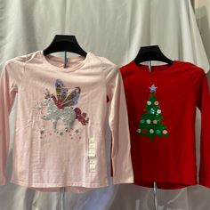 Two Cat & Jack Size Yl (1012) Shirts For Sale. Pink Is Nwt And Red Christmas Tree Shirt Is New Without Tags. Quick Ship Please Comment With Any Questions. Spring Holiday Top With Graphic Print, Graphic Print Top For Spring Holiday, Cute Holiday Tops For Spring, Cute Tops For Spring Holiday, Cute Spring Holiday Tops, Pink Cotton Top For Holiday, Pink Cotton Tops For Holiday, Playful Cotton Christmas Top, Pink Snow