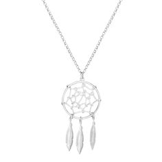 Sterling silver dream catcher necklace<br><br>17 inches in length Helzberg Diamonds, Dream Catcher Necklace, Berkshire Hathaway, Necklace Sterling Silver, Dream Catcher, Womens Necklaces, Size 16, Diamond Necklace, Silver Necklace