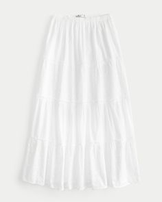 Women's Tiered Eyelet Maxi Skirt | Women's Bottoms | HollisterCo.com Eyelet Maxi Skirt, Hollister Skirt, Comfortable In Your Own Skin, Outfit Plan, Women's Bottoms, Womens Maxi Skirts, Teen Clothing, Beauty Clothes, Spring Summer Outfits