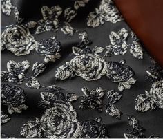 black and white floral lace fabric