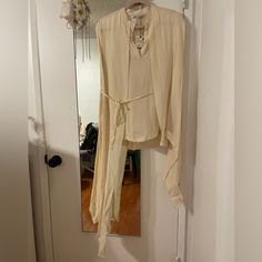 New With Tags, Never Worn, Excellent Condition Rare Zara Asymmetric Blouse With Tie Size Small, Fits Like A Medium Ships From A Smoke Free Home Chic Beige Tops With Asymmetrical Hem, Spring Versatile Blouse With Asymmetrical Hem, Versatile Asymmetrical Hem Blouse For Spring, Spring Daywear Blouse With Asymmetrical Hem, Chic Wrap Blouse For Daywear, Spring Blouse With Asymmetrical Hem, Spring Blouse For Workwear With Asymmetrical Hem, Asymmetrical Hem Blouse For Spring Daywear, Spring Blouse With Asymmetrical Hem For Daywear