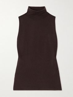 Ralph Lauren Collection's sleeveless top is a chic option for layering under a cardigan or blazer - it'll look good styled solo, too. It's made from lightweight cashmere-blend and has a cozy, finely ribbed turtleneck. Winter Work Wear, Exclusive Dress, Turtleneck Top, Ribbed Turtleneck, Ralph Lauren Collection, Turtle Neck Top, Shearling Jacket, Clothes Collection, Everyday Wardrobe