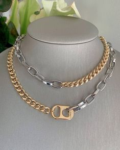 Gold/Silver Necklace Gold Silver Necklace, Design Jewelry, 2024 Vision, Chain Jewelry, Short Necklace, Gorgeous Necklaces, Jewelry Diy, Fall 2024, Chains Jewelry