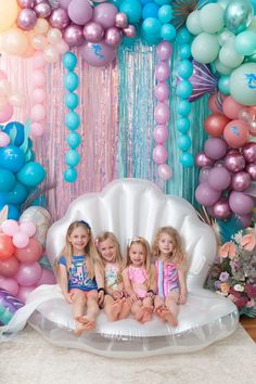 Mermaid Themed Kids Birthday Party Ideas (Blingy And Affordable!) Undersea Decorations, Mermaid Pool Party, Mermaid Pool Parties, Mermaid Birthday Party Ideas, Ariel Birthday Party, Ariel Party, Mermaid Pool, Ocean Birthday Party