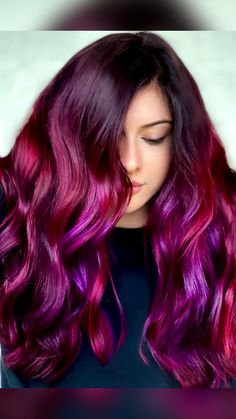 Vivids magenta balayage #vividhaircolor #purplehair #balayage #pinkhair #magenta Magenta Hair Colors Burgundy, Purple To Red Hair, Dark Red And Purple Hair, Purple Magenta Hair, Fantasy Hair Color Ideas, Magenta Balayage, Fall Vivid Hair Color, Red And Purple Hair, Magenta Hair Color