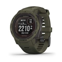 the garmin gps watch is shown on a white background