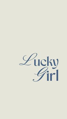 the lucky girl logo is shown in blue