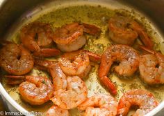 cooked shrimp in a saucepan on the stove