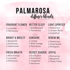 Essential Oils Uses Chart, Palmarosa Essential Oil, Homemade Essential Oils, Essential Oils Guide