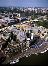 an aerial view of a city with lots of buildings