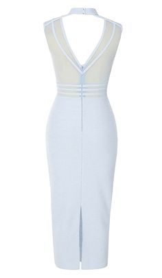 Looking for something unique and stylish? This HIGH NECK MESH MIDI DRESS IN LIGHT BLUE is perfect for you! Made with high quality materials, this dress is sure to turn heads and make you stand out in any crowd. Gentle Dry Clean Only Colour may vary due to lighting on images. The product images (without model) are closest to the true colour of the product.Item runs true to size chart and is cut to suit our size chart. Please refer to our size chart for the best fit. Do not size up or down. Light Blue Bodycon Knee-length Mini Dress, Fitted Light Blue Sheath Midi Dress, Light Blue Fitted Midi Dress, Light Blue Fitted Knee-length Midi Dress, Fitted Light Blue Midi Dress Knee-length, Elegant Light Blue Bodycon Dress For Night Out, Summer Light Blue Sheath Midi Dress, Light Blue Sheath Midi Dress For Summer, Elegant Light Blue Bodycon Dress