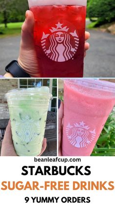 starbucks drinks with different flavors and colors