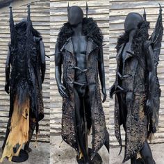 Experimental Dress, Meat Dress, Horror Costume, Apocalyptic Fashion, Fur Collar Coat, Wings Costume, Fantasy Costumes, Fantasy Armor, Post Apocalyptic