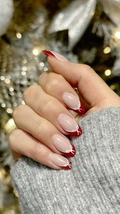 Red Christmas Nails, Her Nails, Xmas Nails, Classy Nails, Short Acrylic Nails