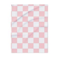 a pink and white checkered napkin on a white background