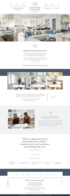 the website design for an interior designer