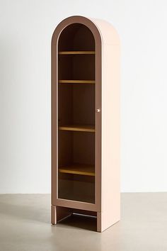 an empty bookcase with shelves in the middle