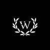 the w logo is shown in white on a black background, and it appears to be made up of leaves