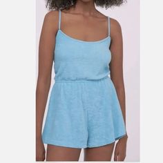 Condition: New With Tag (Never Used) Size: Xs Brand: H&M Color: Light Blue, Torquise Note: This Material Is Terry Cloth - Light Weight, Easy To Wear, Machine Washable. Good Beach Wear Or Daily Wear. Good As A Pajama Too! Color Is Prettier In Person! Retail Was 17.99 But Selling This For Cheap! :) Summer Style Solid Jumpsuits For Loungewear, Solid Color Jumpsuits And Rompers For Summer Lounging, Solid Jumpsuits And Rompers For Summer Lounging, Blue Tops For Loungewear During Beach Season, Sleeveless Summer Jumpsuits And Rompers For Lounging, Casual Swimwear For Lounging In Beach Season, Casual Swimwear For Lounging During Beach Season, Light Blue Top For Poolside Summer, Casual Blue Jumpsuits And Rompers For Beach