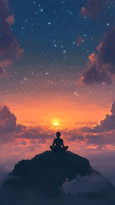 Begin your day with a sense of peace and purpose by meditating as the sun rises over the horizon. This beautiful image captures the serene practice of meditation on a mountaintop, with a sky full of stars gradually giving way to the morning light. Imagine finding clarity, calm, and inspiration in this breathtaking setting, allowing the universe to connect with your inner being. 🌄 Ready to deepen your spiritual journey? Click to explore our exclusive Patreon content, offering guided meditations, mindfulness practices, and spiritual insights to support your daily growth. Sunrise Meditation, A Sky Full Of Stars, Inner Being, Meditation Spirituality, Mindfulness Practices, Oneplus Wallpapers, The Sun Rises, Sun Rises, Sky Full Of Stars