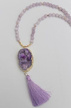 Fields of Lavender Necklace by @acdesigns13: $42 Lavender Necklace, Tassel Necklace, Lavender