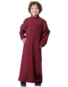 SPECIFICATIONS Processing Time : 20-25 Business Days Material: Durable and comfortable polyester construction. Item Type: Jubba Thobe crafted specifically for children. Fabric Type: Broadcloth fabric for a classic and comfortable feel. Department Name: Tailored to meet the needs of children. Color Options: Choose from a delightful range including White, Beige, Wine Red, and Sky Blue. Seasonality: Versatile for all four seasons, ensuring year-round comfort. Applicable Scene: Ideal for casual occa Red Long Sleeve Abaya For Eid, Traditional Red Long Sleeve Thobe, Kurta Pattern, Kids Bus, Kids Leotards, Kids Kurta, Muslim Ramadan, Broadcloth Fabric, Muslim Kids